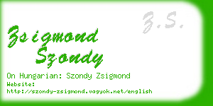 zsigmond szondy business card